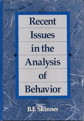 Book cover for Recent Issues in the Analysis of Behavior