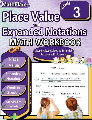 Cover of Place Value and Expanded Notations Math Workbook 3rd Grade