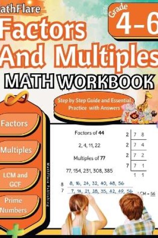 Cover of Factors and Multiples Math Workbook 4th to 6th Grade
