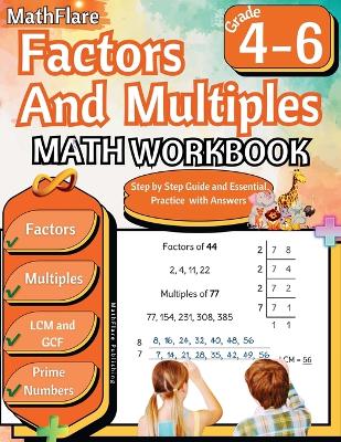 Cover of Factors and Multiples Math Workbook 4th to 6th Grade