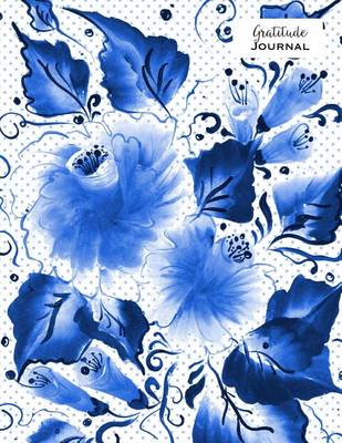 Book cover for Gratitude Journal - Indigo Blue Flowers