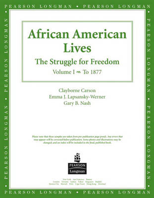 Book cover for African American Lives, American History, Preliminary Edition, Volume I