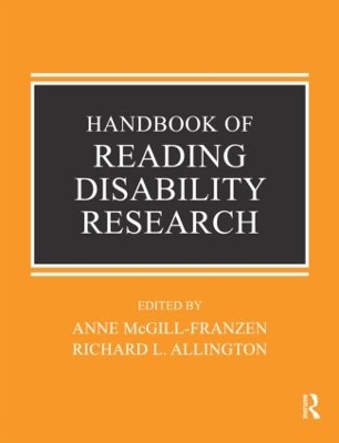 Cover of Handbook of Reading Disability Research