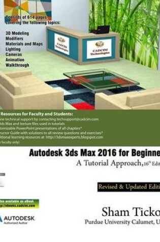 Cover of Autodesk 3ds Max 2016 for Beginners