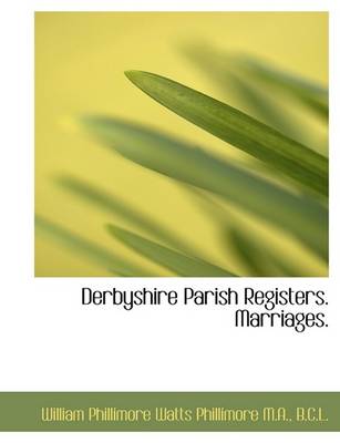 Book cover for Derbyshire Parish Registers. Marriages.