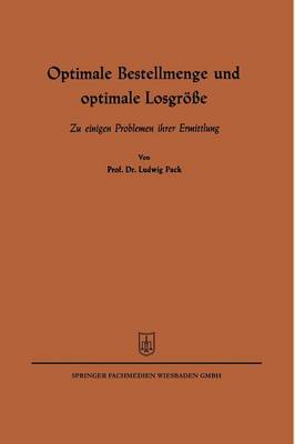 Book cover for Optimale Bestellmenge und optimale Losgröße