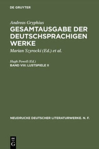 Cover of Gesamtausgabe der deutschsprachigen Werke, Band VIII, Lustspiele II