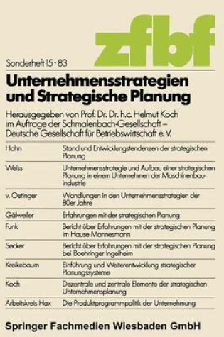 Cover of Unternehmensstrategien und strategische Planung