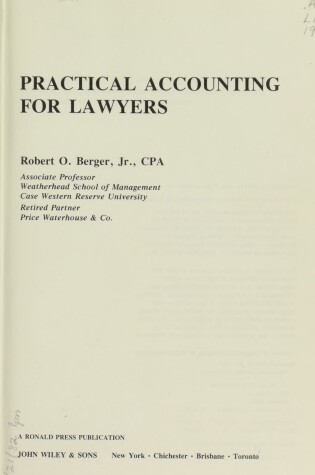 Cover of Practical Accounting for Lawyers