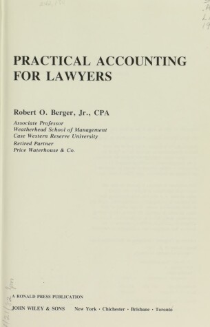 Book cover for Practical Accounting for Lawyers