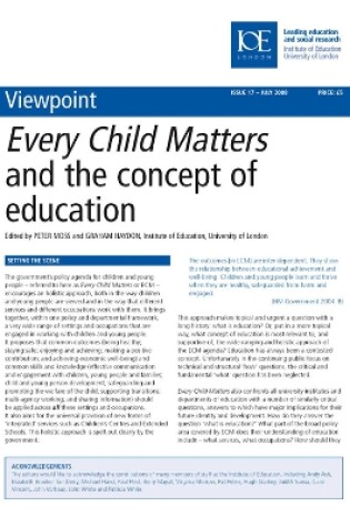 Cover of Every Child Matters and the Concept of Education