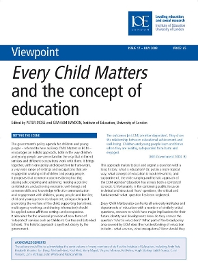 Cover of Every Child Matters and the Concept of Education