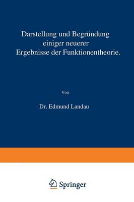 Book cover for Darstellung Und Begrundung Einiger Neuerer Ergebnisse Der Funktionentheorie