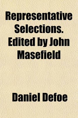 Book cover for Representative Selections. Edited by John Masefield