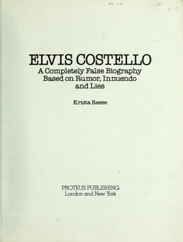 Book cover for Elvis Costello