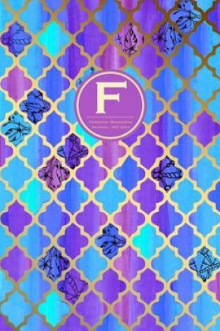 Cover of Monogram Journal F - Personal, Dot Grid - Blue & Purple Moroccan Design