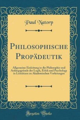 Cover of Philosophische Propadeutik