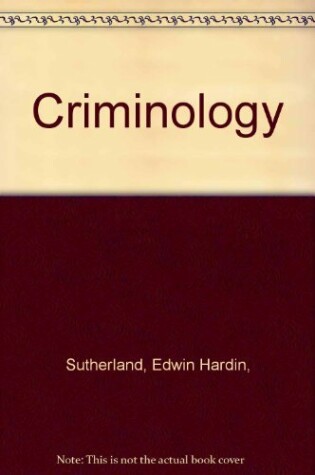 Cover of Criminology