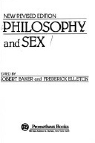 Cover of Philosophy and Sex