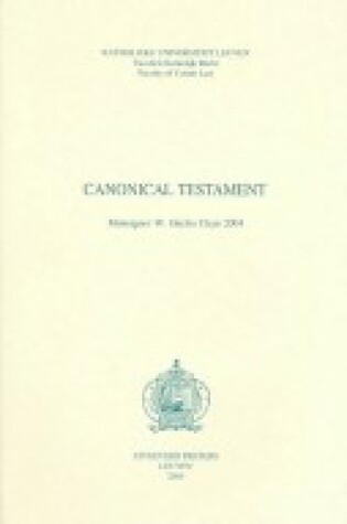 Cover of Canonical Testament