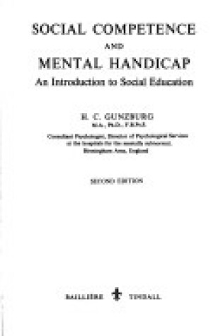 Cover of Social Competence and Mental Handicap