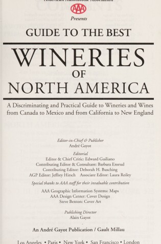 Cover of G/T/Best Wineries No. America
