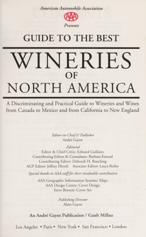 Book cover for G/T/Best Wineries No. America