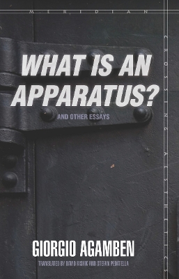 Cover of "What Is an Apparatus?" and Other Essays