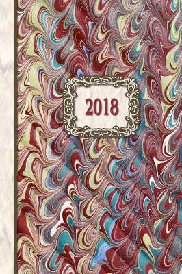 Book cover for 2018 Diary Marble Waves Design