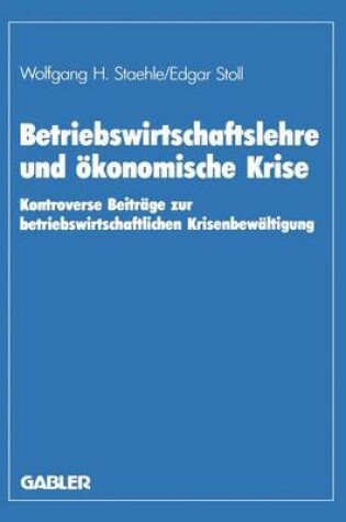 Cover of Betriebswirtschaftslehre und ökonomische Krise