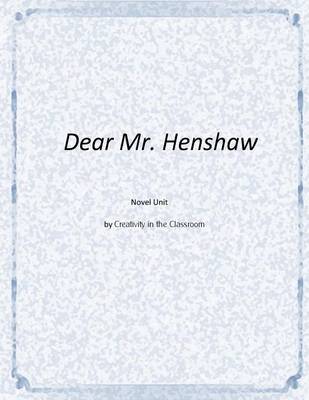 Book cover for Dear Mr. Henshaw Novel Unit