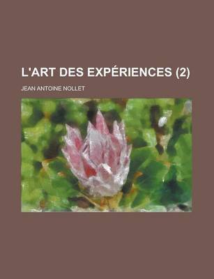 Book cover for L'Art Des Experiences (2 )