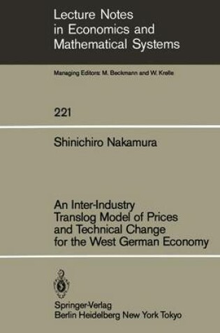 Cover of An Inter-Industry Translog Model of Prices and Technical Change for the West German Economy