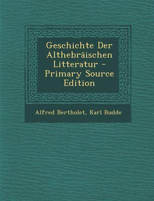 Book cover for Geschichte Der Althebraischen Litteratur
