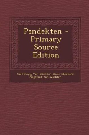 Cover of Pandekten