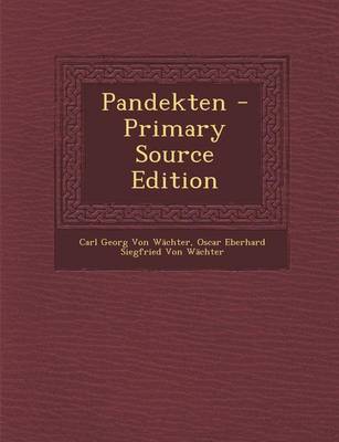 Book cover for Pandekten