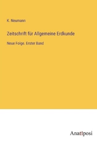 Cover of Zeitschrift für Allgemeine Erdkunde