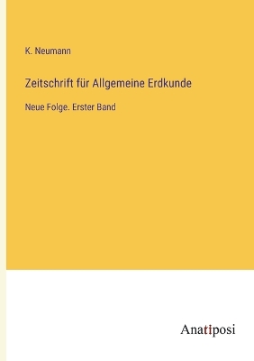 Book cover for Zeitschrift für Allgemeine Erdkunde