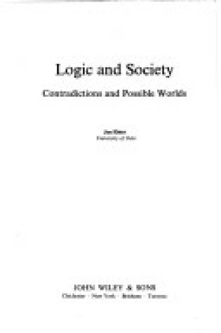 Cover of Logic and Society