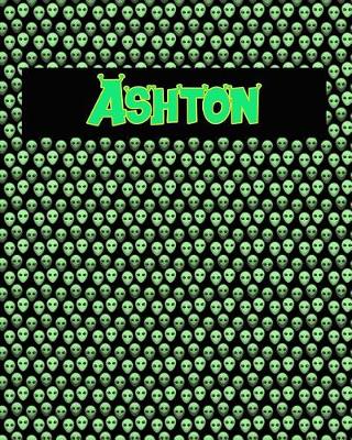 Book cover for 120 Page Handwriting Practice Book with Green Alien Cover Ashton