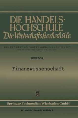 Cover of Finanzwissenschaft