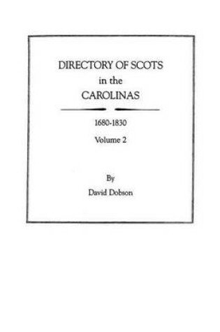 Cover of Directory of Scots in the Carolinas, Volume 2