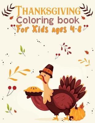 Book cover for thanksgiving coloring books for kids ages 4-8