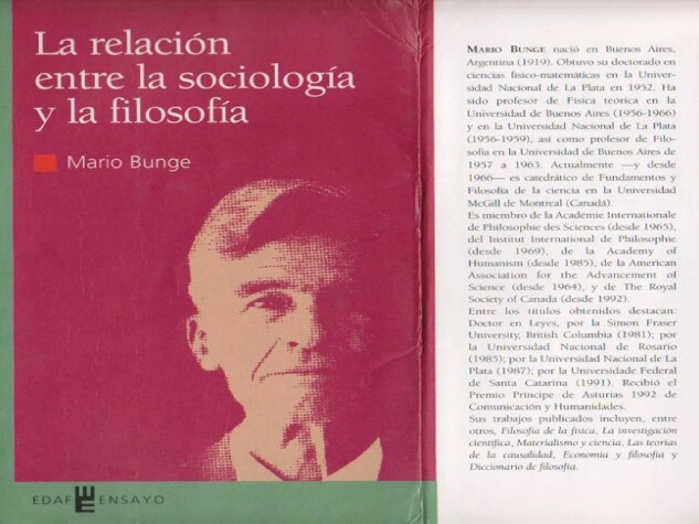 Cover of La Relacion Entre La Sociologia y La Filosofia