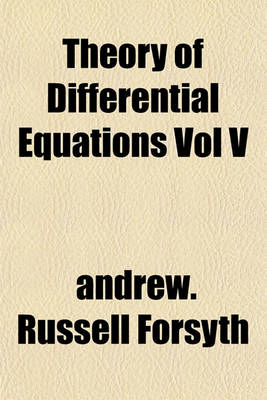 Book cover for Theory of Differential Equations Vol V