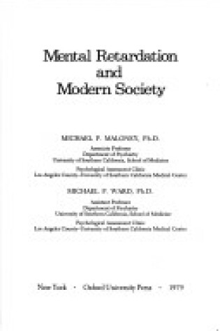 Cover of Mental Retardation and Modern Society