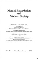 Book cover for Mental Retardation and Modern Society