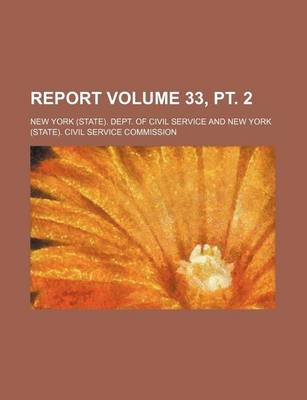 Book cover for Report Volume 33, PT. 2