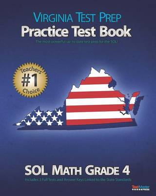 Book cover for Virginia Test Prep Practice Test Book Sol Math Grade 4