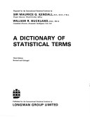 Book cover for Dictionary of Statistical Terms